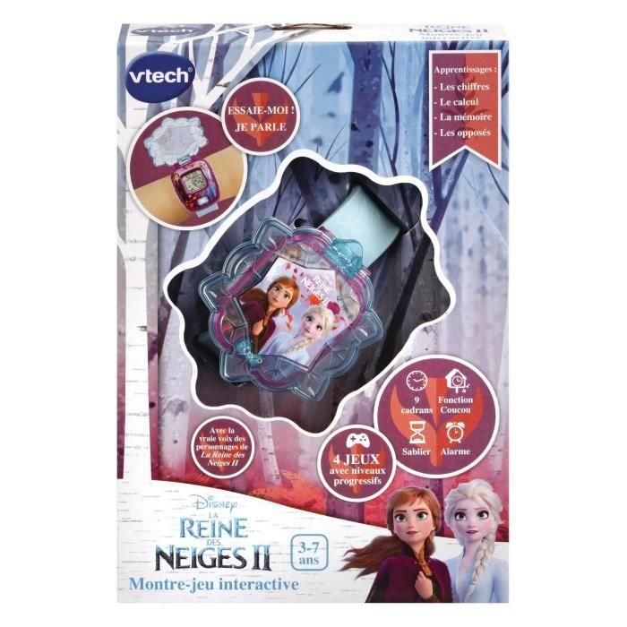 VTech Frozen 2 - Reloj Interactivo de Elsa, con pantalla animada, multifunción parlante, ideal para niños de 3 a 7 años 3