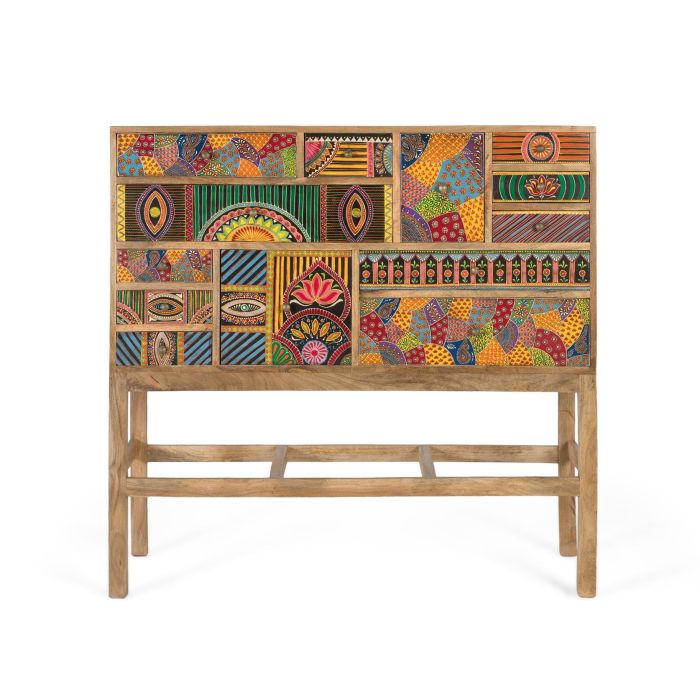 Giner y Colomer Consola Madera de Mango Pintada a Mano, 110x35.5cm 0 Giner y Colomer Consola Madera de Mango Pintada a Mano, 110x35.5cm 0