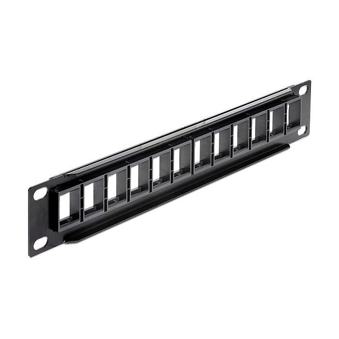 DeLOCK 43259 Patchpanel 12 Puertos RJ45 Negro, 255 mm x 44 mm x 12 mm 1