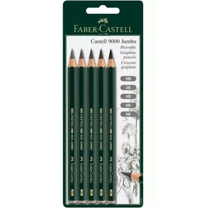 Set de Lápices Faber-Castell Hexagonal 2B 4B 6B 8B (5 Unidades) 1