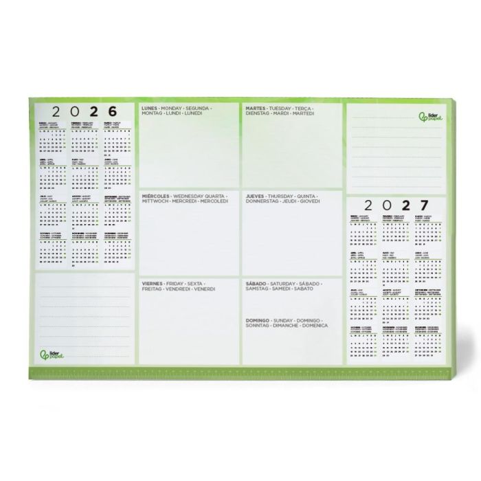 Planning Sobremesa Semanal Liderpapel 40x60 cm 80 gr 60 Hojas 2026-2027 1