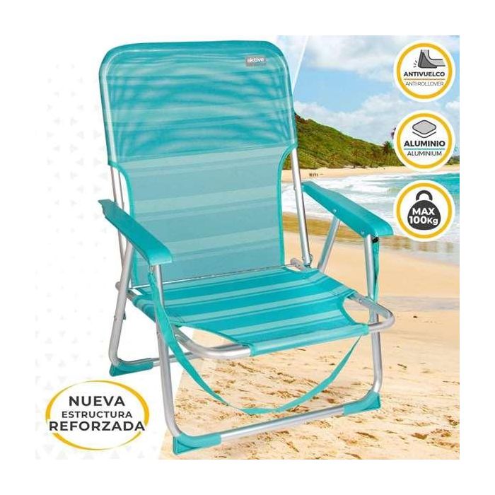 Silla playa plegable aluminio fija mediterran 55x35x72 cm 5 Silla playa plegable aluminio fija mediterran 55x35x72 cm 5