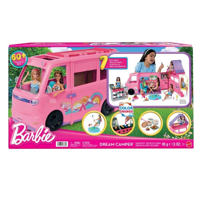 Barbie Hrj78 Súper Caravana DreamCamper con 7 Zonas de Juego, Tienda Plegable y Más de 60 Accesorios para Muñecas Barbie 1 Barbie Hrj78 Súper Caravana DreamCamper con 7 Zonas de Juego, Tienda Plegable y Más de 60 Accesorios para Muñecas Barbie 1