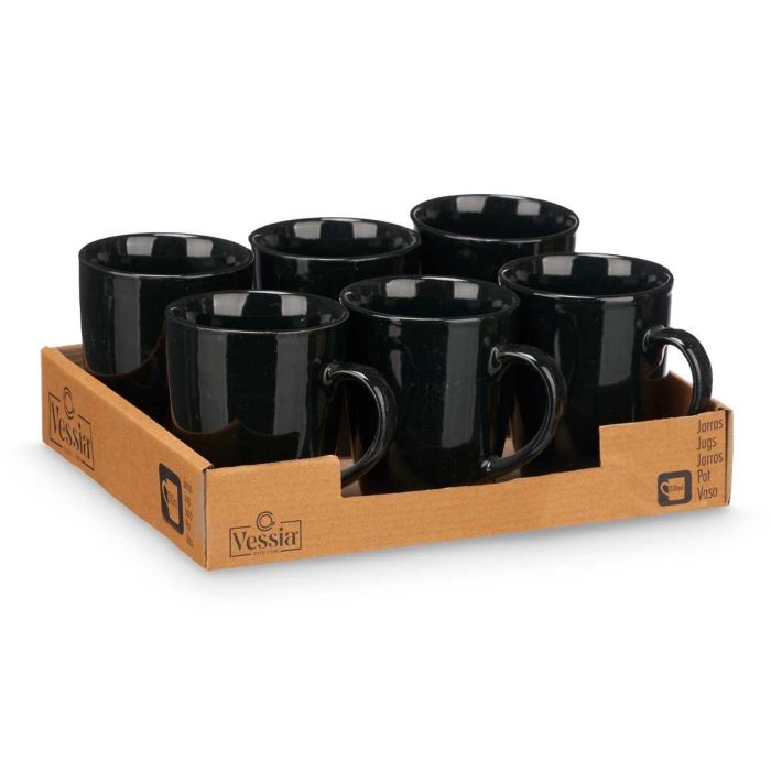 Jarra Mug Negro 330 Ml Vessia 11x10x8cm (24 Unidades) 2 Jarra Mug Negro 330 Ml Vessia 11x10x8cm (24 Unidades) 2