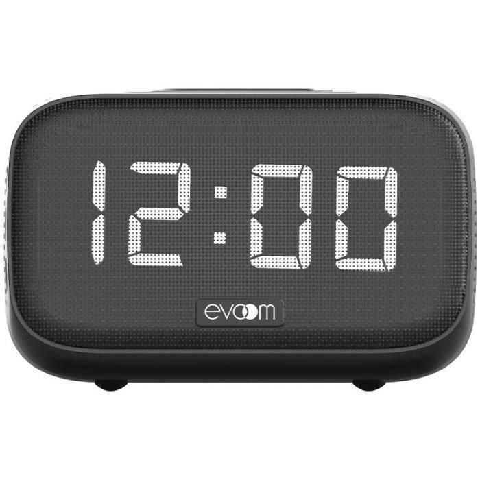 Despertador cargador con altavoz - EVOOM - EV304618 - Negro con carga inalámbrica y altavoz integrado 1 Despertador cargador con altavoz - EVOOM - EV304618 - Negro con carga inalámbrica y altavoz integrado 1