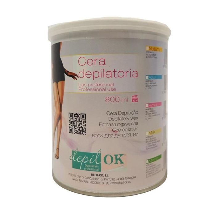 Lata Cera Templada Azul 800 mL Depil-Ok