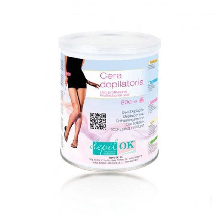 Lata Cera Templada Natural 800 gr Depil-Ok