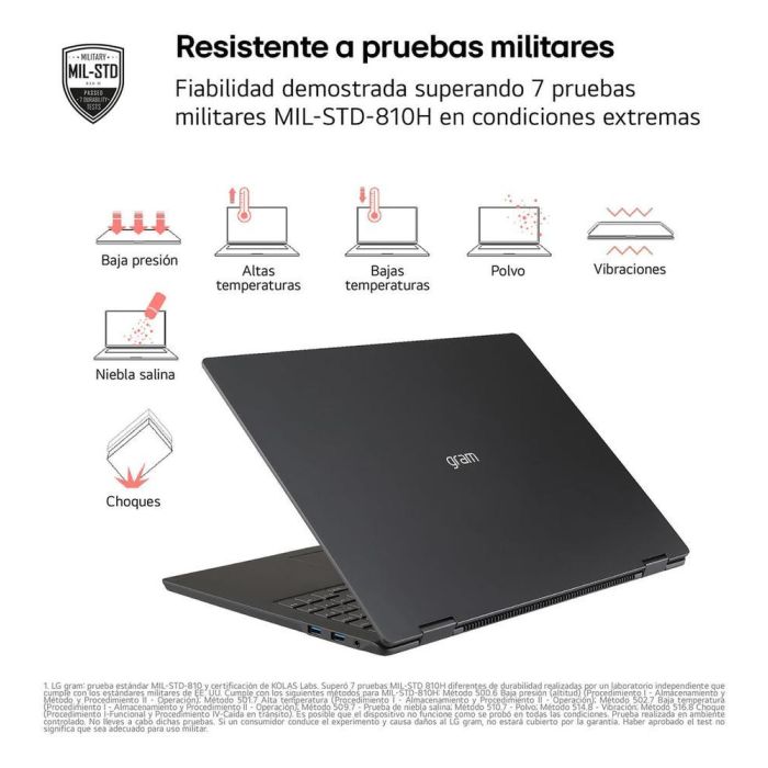 LG 14ZD90T-G.AX78B Portátil 14" WUXGA IPS Intel Core Ultra 7-255H, 16GB RAM, 1TB SSD, Sin SO, 1.1kg, 30h, Negro 3 LG 14ZD90T-G.AX78B Portátil 14" WUXGA IPS Intel Core Ultra 7-255H, 16GB RAM, 1TB SSD, Sin SO, 1.1kg, 30h, Negro 3