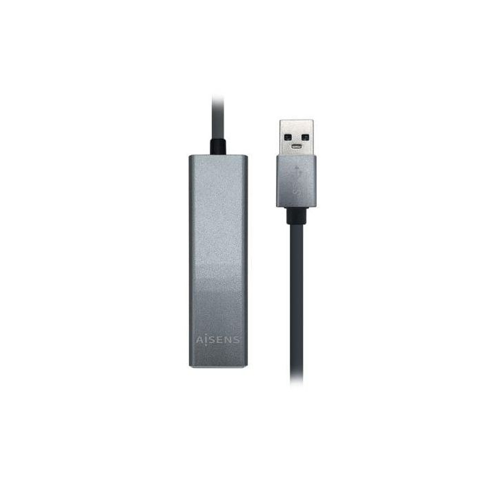 Aisens Conversor USB 3.0 a Ethernet Gigabit 10/100/1000 Mbps con Hub 3xUSB 3.0 - 15 cm Gris 1 Aisens Conversor USB 3.0 a Ethernet Gigabit 10/100/1000 Mbps con Hub 3xUSB 3.0 - 15 cm Gris 1