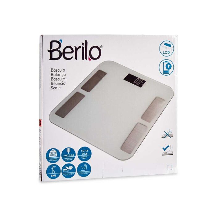 Bascula Digital Baño 180Kg Blanco Berilo 33X2CM (6 Unidades) 2 Bascula Digital Baño 180Kg Blanco Berilo 33X2CM (6 Unidades) 2