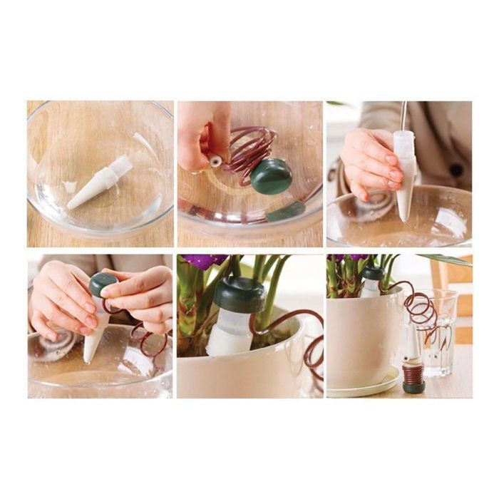 Blue Bird-Altadex Sistema de riego aquac para macetas 3+1 conos 7 cl/día, Transparente, PVC + cerámica, Tratamiento anti UV