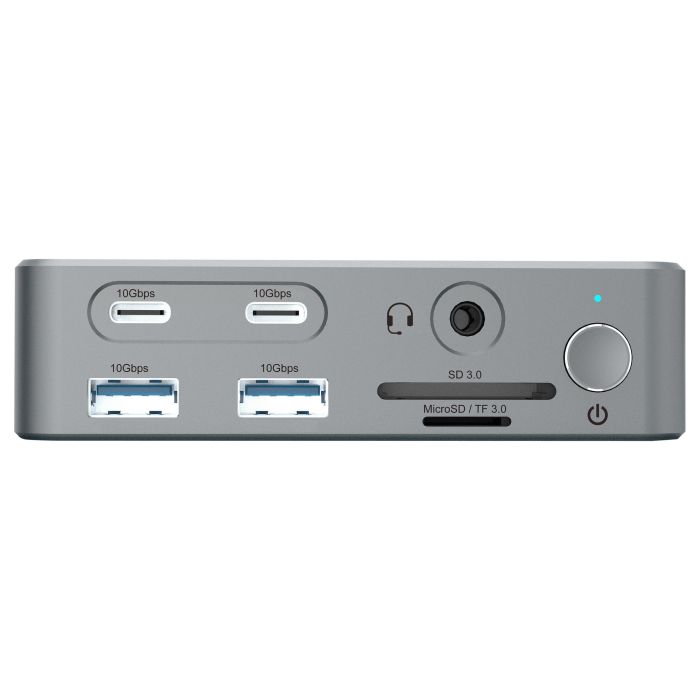 Conceptronic DONN25G Docking Station USB-C 15 en 1 con 2x HDMI, Ethernet, Lector de Tarjetas y Puerto Audio - Plata