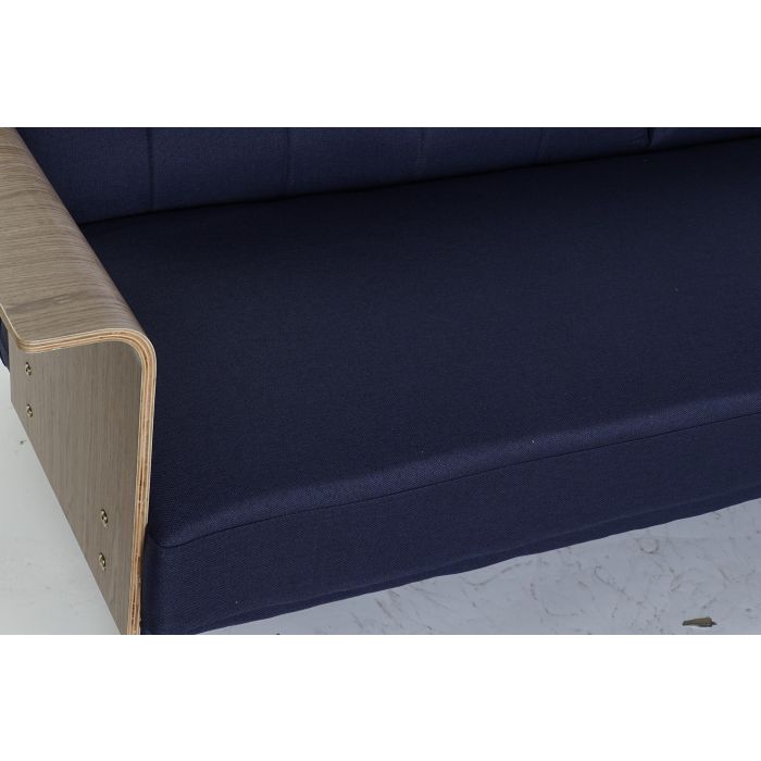 DKD Home Decor Sofá Cama Urban Azul Marrón Negro Poliéster, Metal y Eucalipto, Desmontable, 203x87x81 cm 1 DKD Home Decor Sofá Cama Urban Azul Marrón Negro Poliéster, Metal y Eucalipto, Desmontable, 203x87x81 cm 1