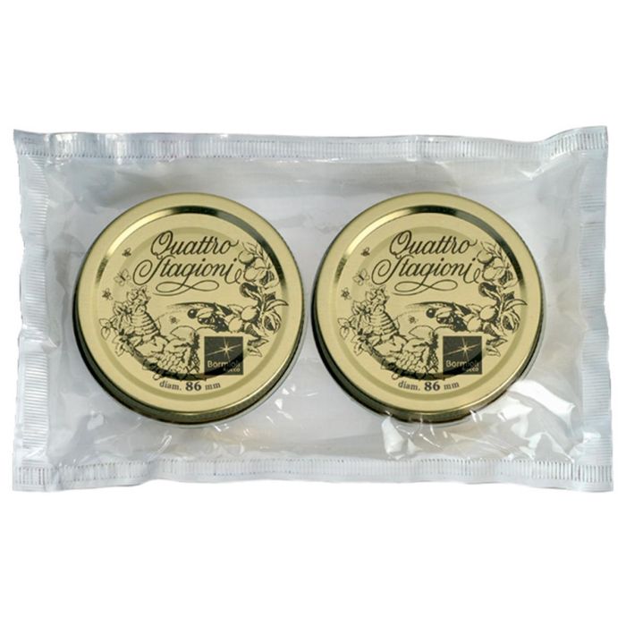 Bormioli Rocco Set de 2 Tapas de Acero Inoxidable Quattro Stagioni 86 mm para Botes, Apto Frigorífico, Fabricado en Italia 2 Bormioli Rocco Set de 2 Tapas de Acero Inoxidable Quattro Stagioni 86 mm para Botes, Apto Frigorífico, Fabricado en Italia 2
