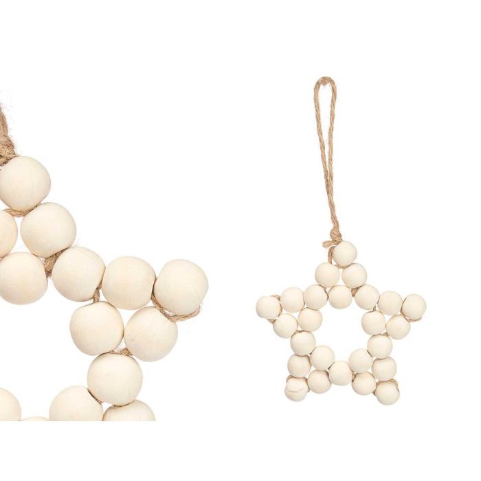Colgante Estrella Cuentas Mediano Madera Natural Krist+ 10CM (24 Unidades) Colgante Estrella Cuentas Mediano Madera Natural Krist+ 10CM (24 Unidades)