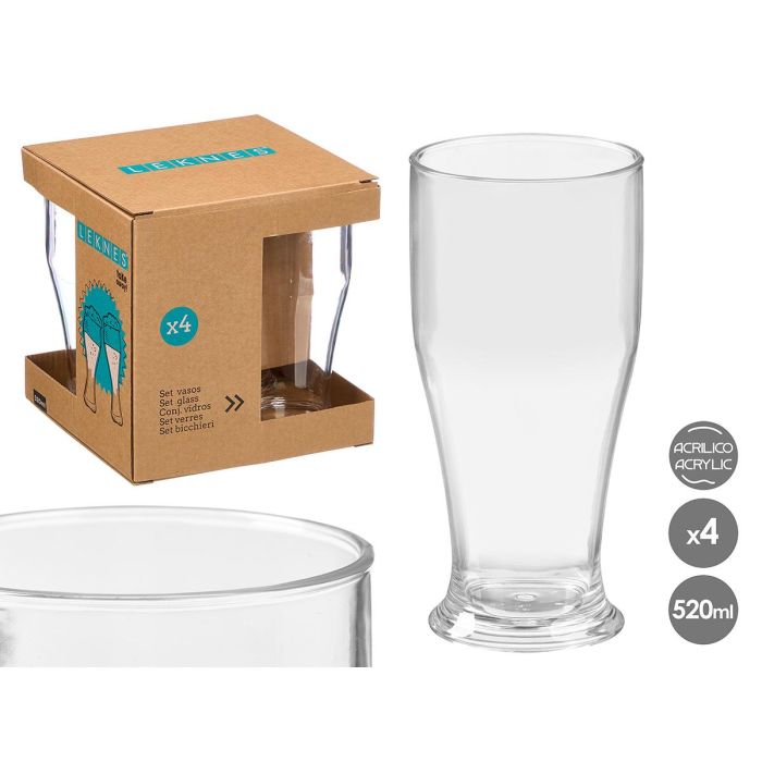 Set 4 Vasos Cerveza 520Ml Leknes 17x18x17cm (Set de 12) 0 Set 4 Vasos Cerveza 520Ml Leknes 17x18x17cm (Set de 12) 0