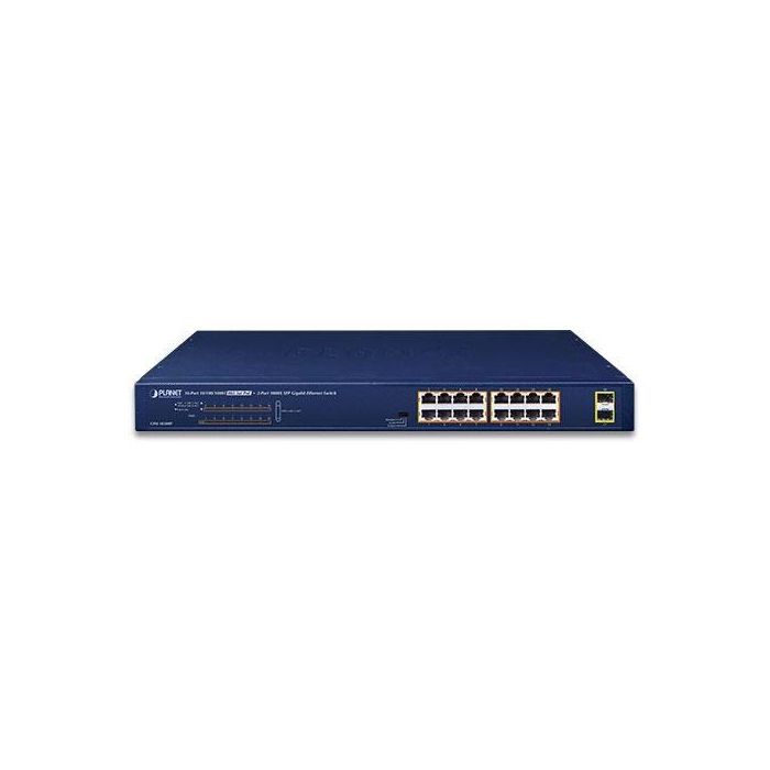 Planet GSW-1820HP Switch 16 Puertos PoE Gigabit 10/100/1000T 802.3at + 2 SFP 1000X 1