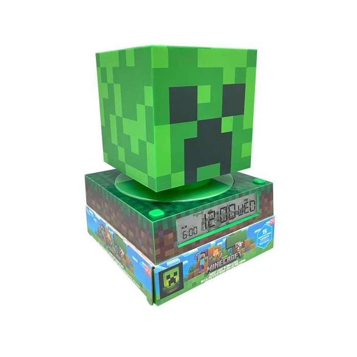 Lampara minecraft 3D con despertador y fecha 2 Lampara minecraft 3D con despertador y fecha 2