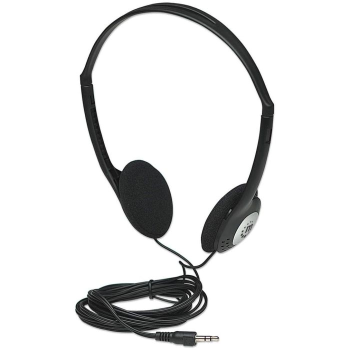 MANHATTAN Auriculares Estéreo Alámbricos 3.5mm Negro Diadema Música Supraaural 20-20000 Hz Cable 2.2m