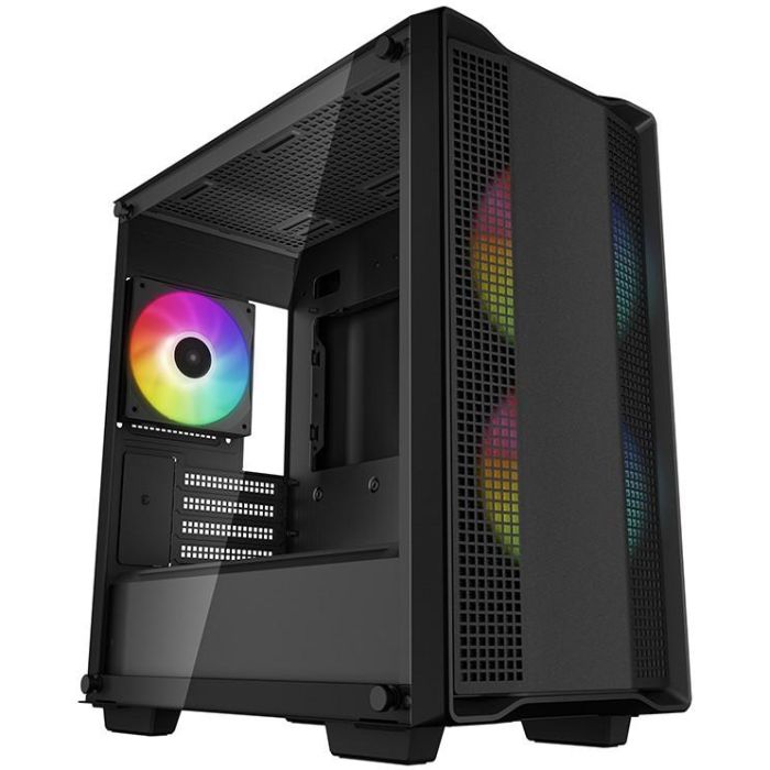 DeepCool CC360 ARGB Mini Tower PC Negro, compatible micro ATX/Mini-ITX con ventana lateral y filtro anti-polvo