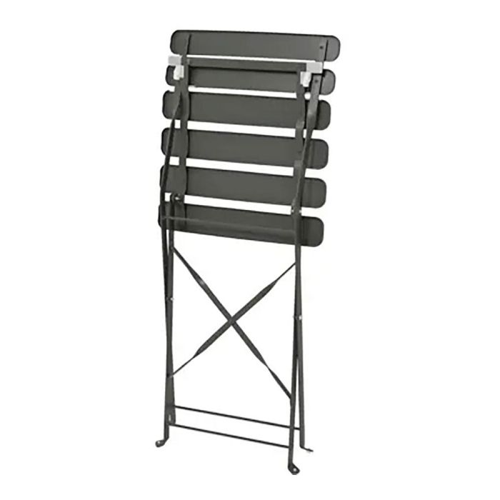 Set jardín mesa y 2 sillas plegables helsingborg de acero gris 4