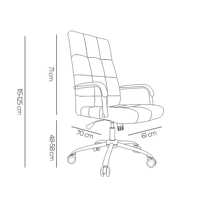 Q-connect Silla de Dirección Piav Simil Piel Base Metálica Ruedas Premium Color Blanco Altura Máxima 1250 mm, Anchura 610 mm, Profundidad 700 mm 1