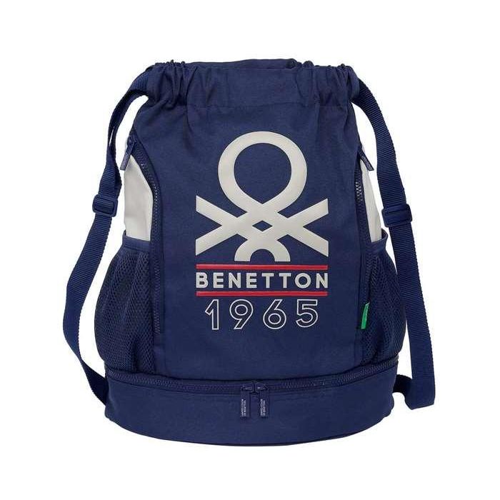 Mochila Saco Infantil Benetton Varsity Gris Azul marino 35 x 40 x 1 cm