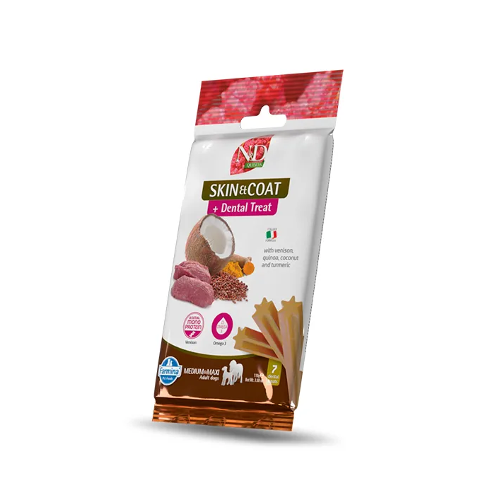 Farmina Treat Nd Quinoa para Perros Piel y Pelaje Sabor Venado Med-M 15x110 gr Farmina Treat Nd Quinoa para Perros Piel y Pelaje Sabor Venado Med-M 15x110 gr