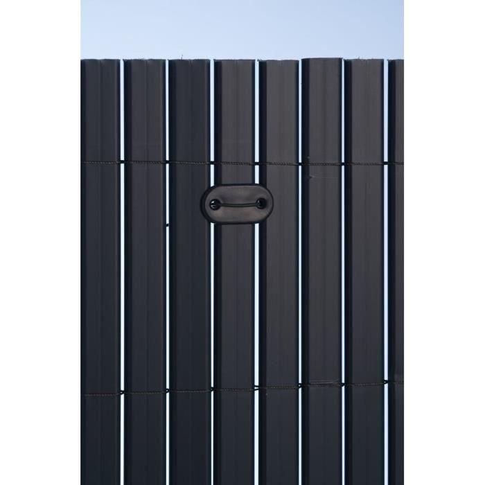 Nature Conjunto de 26 fijaciones de rejilla para pantallas y canales de plástico, gris antracita, con amarre y alambre plastificado de 14 cm. 2