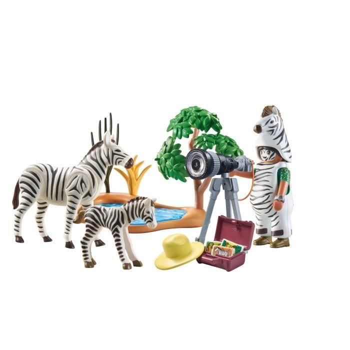 Playmobil Wiltopia Set Fotógrafo de Animales con Figura de Mujer, Cebra, Cebra Bebé, Disfraz de Cebra y Cámara - Edad +4 años 2 Playmobil Wiltopia Set Fotógrafo de Animales con Figura de Mujer, Cebra, Cebra Bebé, Disfraz de Cebra y Cámara - Edad +4 años 2