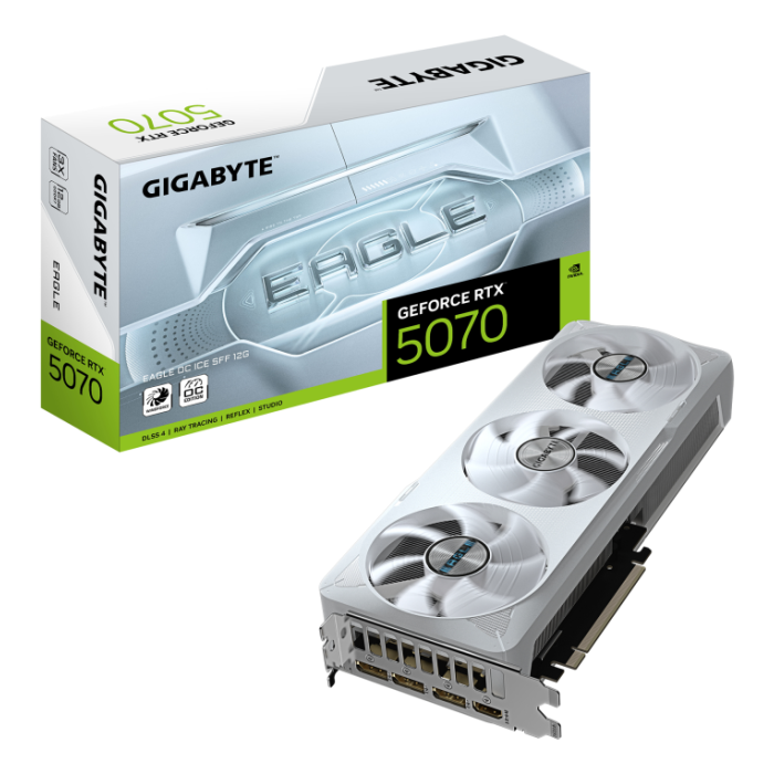 Gigabyte 9VN5070EOI-00-G10 Tarjeta Gráfica GeForce RTX 5070 EAGLE OC ICE SFF 12GB GDDR7 WINDFORCE DLSS 4 Gigabyte 9VN5070EOI-00-G10 Tarjeta Gráfica GeForce RTX 5070 EAGLE OC ICE SFF 12GB GDDR7 WINDFORCE DLSS 4