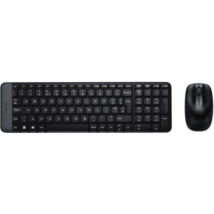 Logitech MK220 Combo Teclado y Ratón Inalámbrico Compacto 2.4 GHz con Receptor USB Unifying Batería Larga Duración para Windows PC/Laptop 1