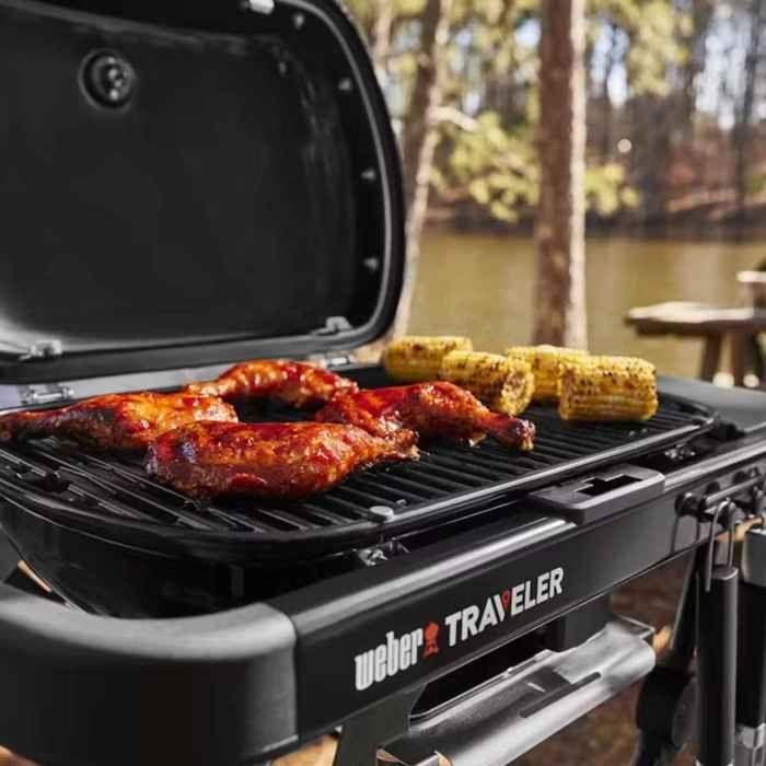 Barbacoa de gas - WEBER - Traveler Compact - Negra - Carro plegable - 2,2 kW 2