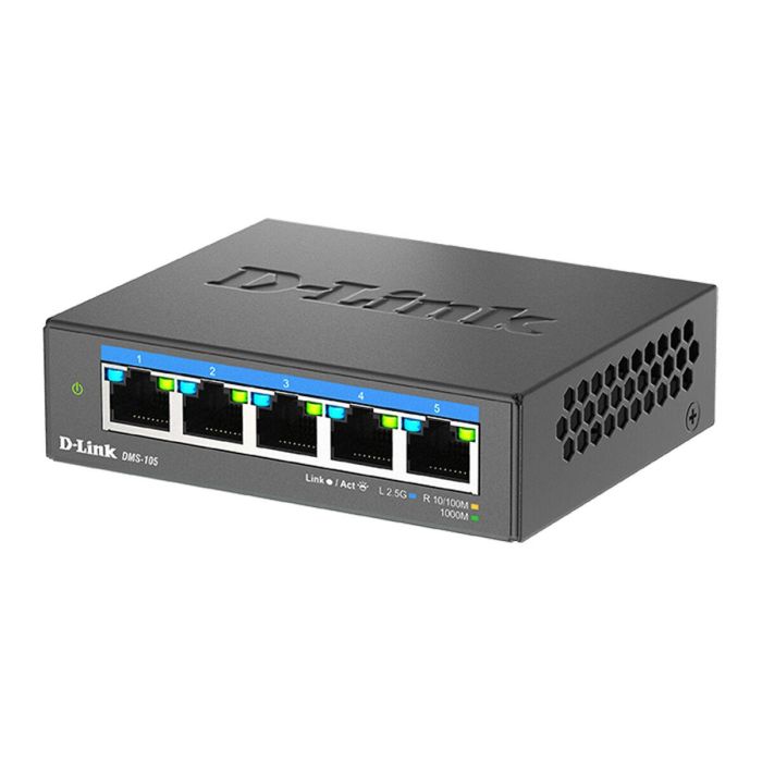 D-Link Switch DMS-105 5 Puertos Ethernet 2.5G Multigigabit, No Administrado, 25 Gbps, Metal, Plug & Play 3