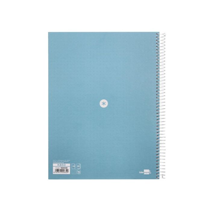 Cuaderno Espiral A4 Micro Antartik Dots Tapa Forrada 80H 90 gr Rayado Puntos 1 Banda 4 Taladros Celeste 4