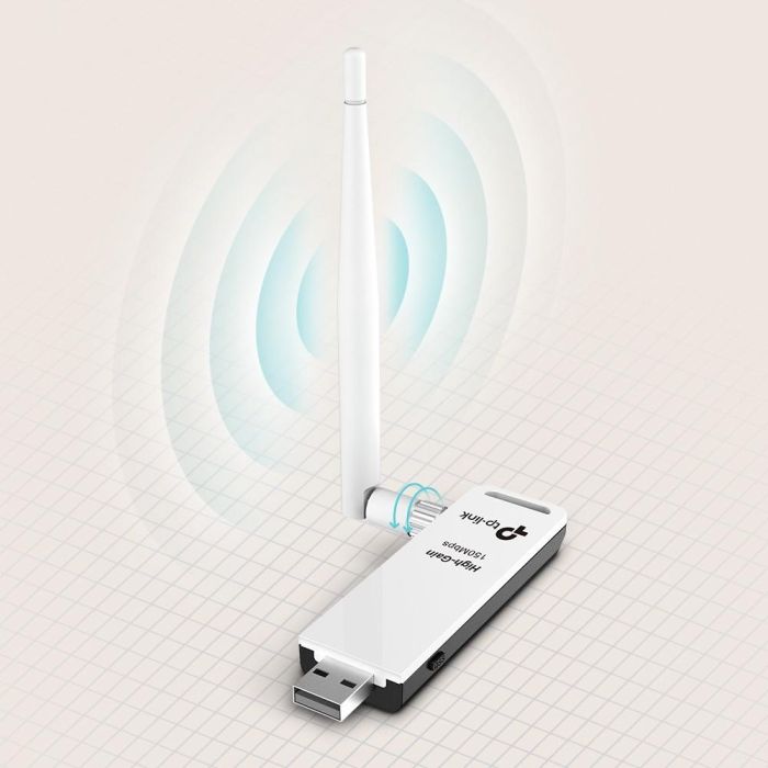 ADAPTADOR RED TP-LINK TL-WN722N USB2.0 WiFi-N/150MBPS 1ANTENA-4DBI 3