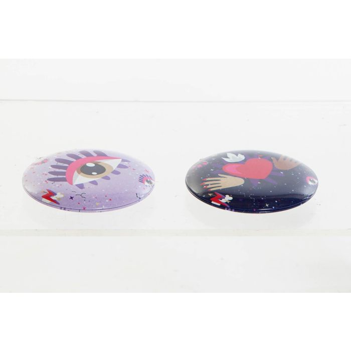DKD Home Decor Espejo Moderno de Aluminio, Lila Rosa, 6.5x6.5x1.3 cm, Colección Good Luck (24 Unidades Surtido Aleatorio) 2 DKD Home Decor Espejo Moderno de Aluminio, Lila Rosa, 6.5x6.5x1.3 cm, Colección Good Luck (24 Unidades Surtido Aleatorio) 2