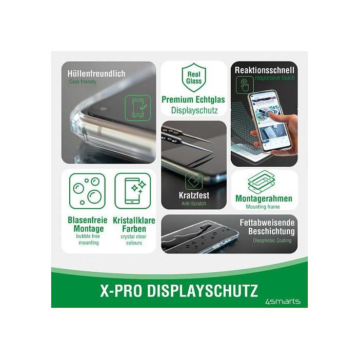 4smarts Protector de Pantalla X-Pro Clear para iPhone 16e, iPhone 13, iPhone 13 Pro 1