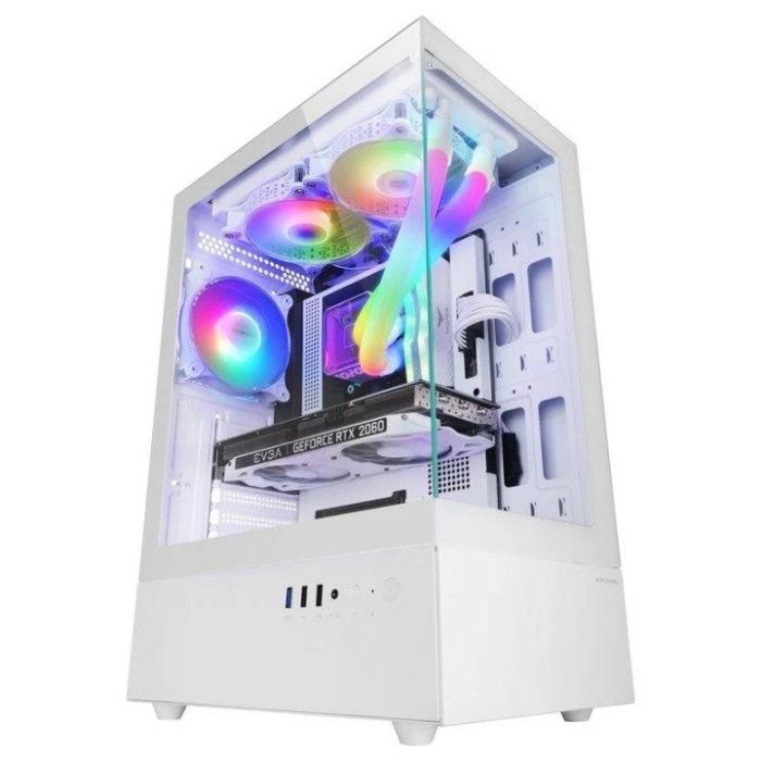 Mars gaming Caja ATX Semitorre Gaming MCX0 Blanca con ARGB y Doble Cristal Templado 1