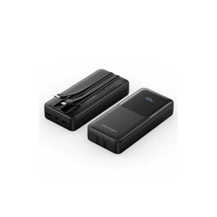 Vention FHPB0 Powerbank 20000mAh 22.5W Negra con Cables USB Tipo-C y Lightning Integrados, Múltiples Puertos USB-A/C/Micro-USB 2 Vention FHPB0 Powerbank 20000mAh 22.5W Negra con Cables USB Tipo-C y Lightning Integrados, Múltiples Puertos USB-A/C/Micro-USB 2