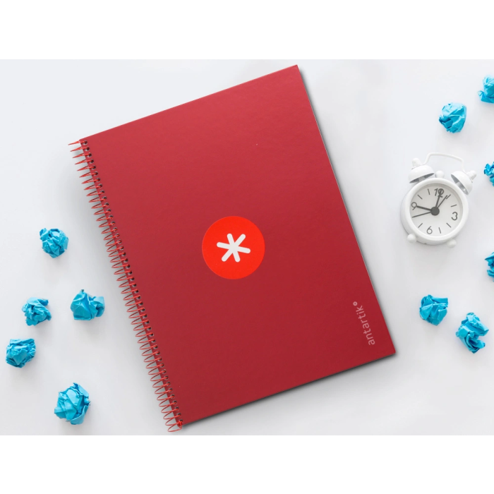 Antartik Cuaderno espiral micro A4 tapa forrada 80 hojas 90 gr cuadro 5mm banda 4 taladros frambuesa 7 Antartik Cuaderno espiral micro A4 tapa forrada 80 hojas 90 gr cuadro 5mm banda 4 taladros frambuesa 7