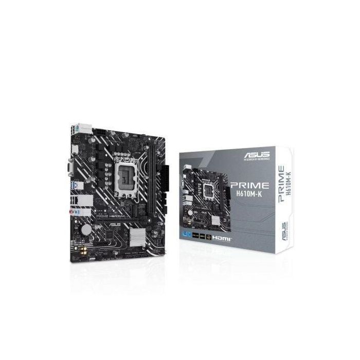 Asus PRIME H610M-K Placa Base Intel LGA1700, DDR5, 96GB, VGA+HDMI, 4SATA3+M.2, Micro ATX - 90MB1GA0-M0EAY0 Asus PRIME H610M-K Placa Base Intel LGA1700, DDR5, 96GB, VGA+HDMI, 4SATA3+M.2, Micro ATX - 90MB1GA0-M0EAY0