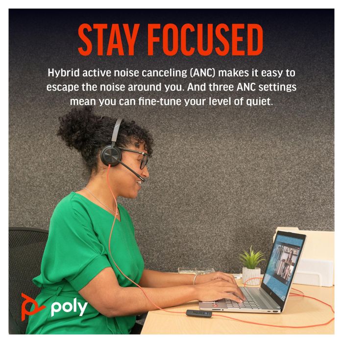 HP Auriculares Estéreo Blackwire C8225-M USB-C/A Certificado para Teams Negro