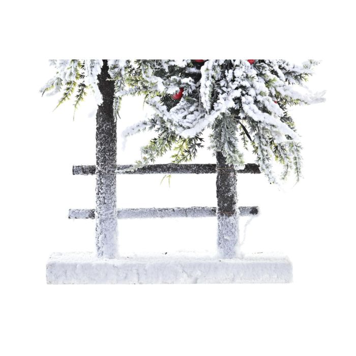 DKD Home Decor Árbol de Navidad Tradicional Blanco, Rosa y Verde, 45x23x10 cm, de PVC y LED (2 Unidades) 3