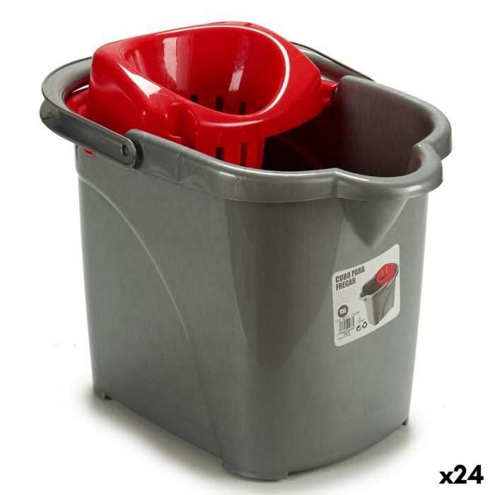 Cubo de Fregar Con ruedas Plástico 31 x 31 x 41 cm 15 L (24 Unidades) Cubo de Fregar Con ruedas Plástico 31 x 31 x 41 cm 15 L (24 Unidades)