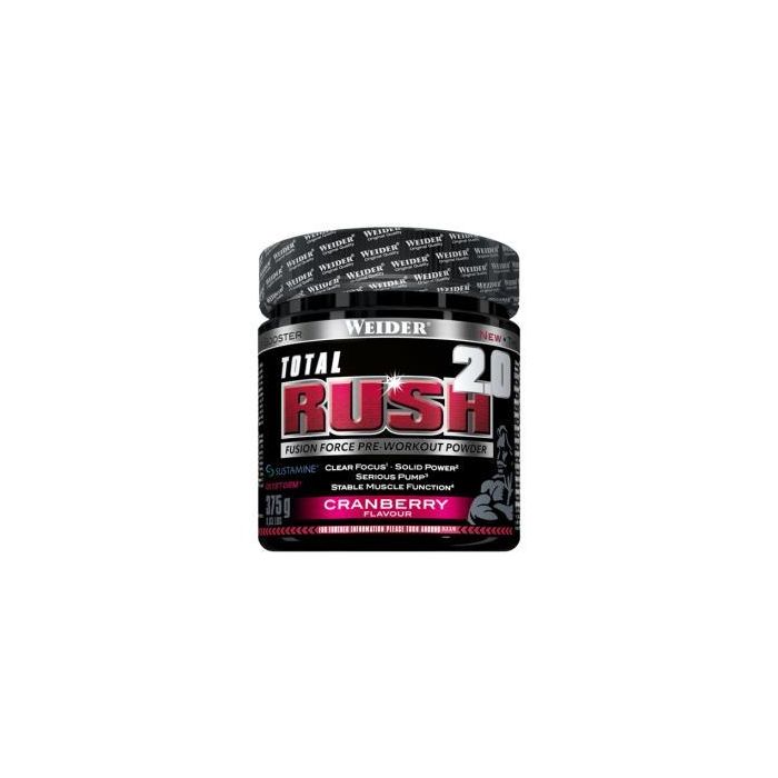 Weider Total Rush 2.0 Cranberry 375g - Pre-entrenamiento para potenciar el rendimiento y la congestión muscular