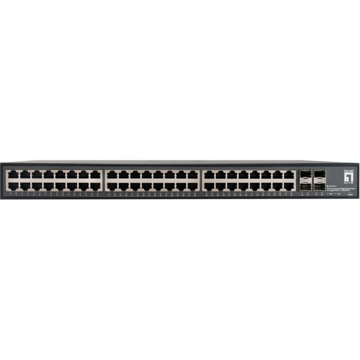 Level One Switch GTU-5211 48x GE 4x10GSFP+ Montaje en Rack 19" 1