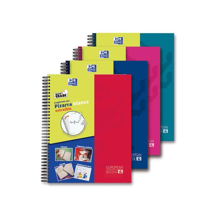 Cuaderno Espiral Oxford Europeanbook 5 Write&Erase School Classic Din A4+ 120 Hojas Cuadro 5 mm Con Margen 5 unidades 1