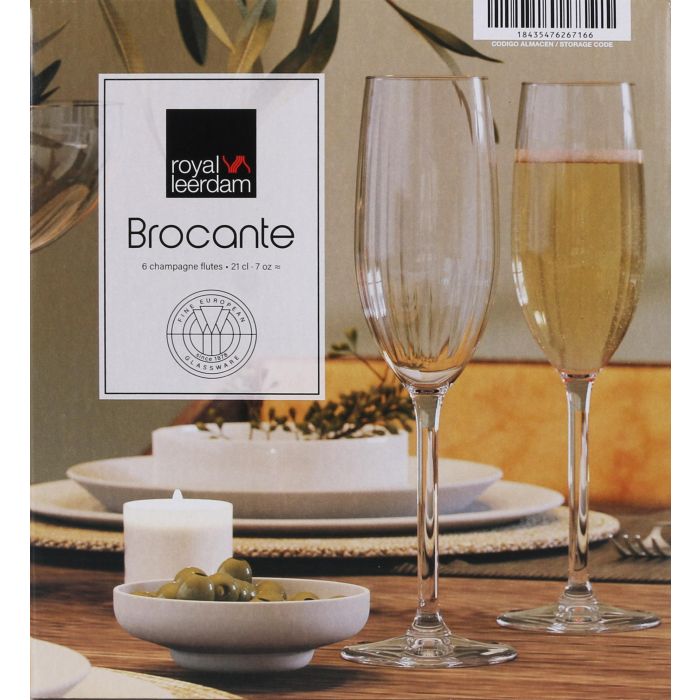 Royal Leerdam Set de 6 Copas de Champagne Brocante de 21 cl (4.8 x 23 cm) 1
