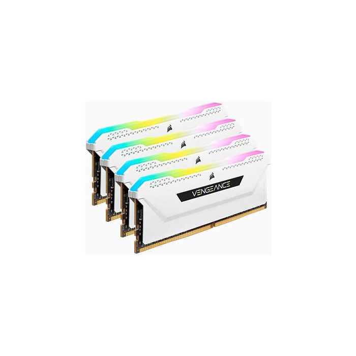 Corsair CMH64GX4M4E3200C16W 64GB (4x16GB) DDR4 3200MHz CL16 Vengeance RGB Pro Kit Blanco Corsair CMH64GX4M4E3200C16W 64GB (4x16GB) DDR4 3200MHz CL16 Vengeance RGB Pro Kit Blanco
